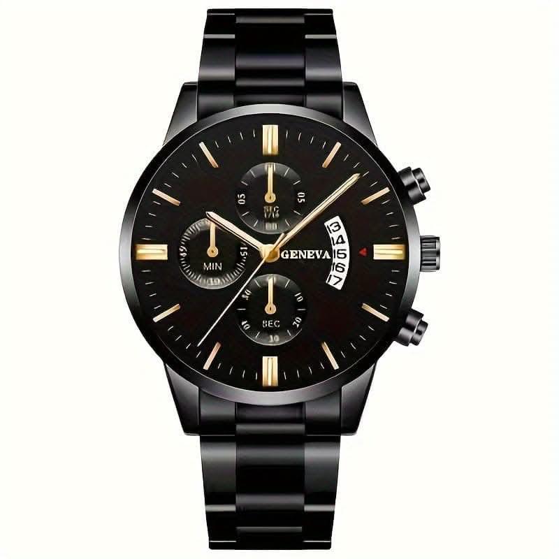 AUREX™ | Reloj Clásico para Hombre con Calendario, Acero Inoxidable, Movimiento de Cuarzo y Estilo Exclusivo