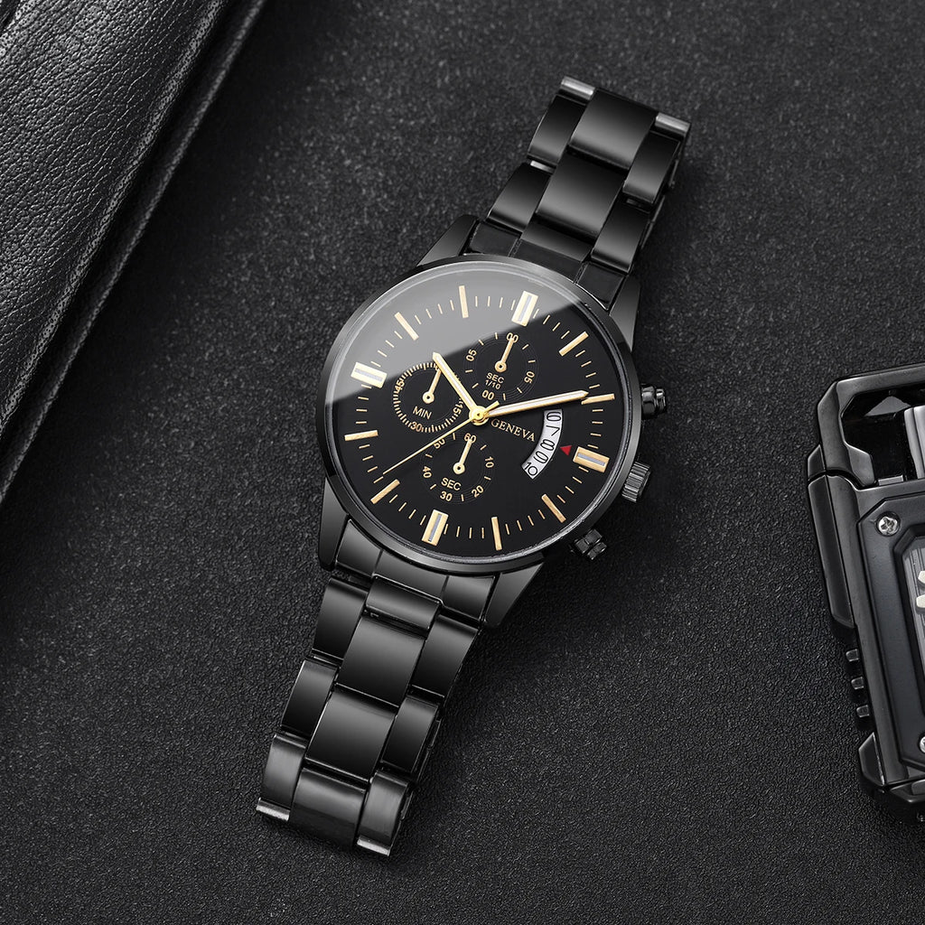 AUREX™ | Reloj Clásico para Hombre con Calendario, Acero Inoxidable, Movimiento de Cuarzo y Estilo Exclusivo