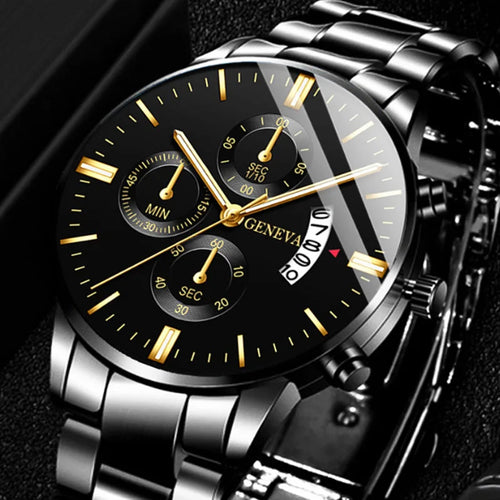 AUREX™ | Reloj Clásico para Hombre con Calendario, Acero Inoxidable, Movimiento de Cuarzo y Estilo Exclusivo