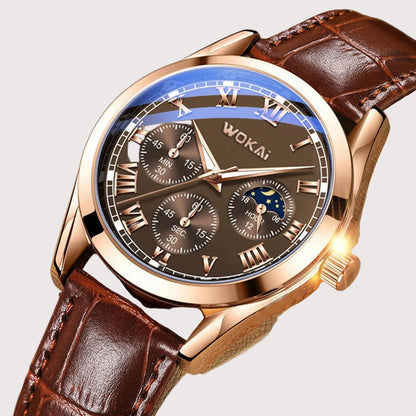 Reloj de cuarzo de negocios Correa de cuero de PU de moda Relojes de cuartos diarios Adecuado para reloj de pulsera de regalo de citas diarias